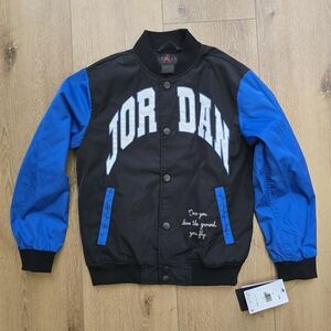 Jordan Nike Long Sleeve Varsity Jacket Size Ym Medium 10-12